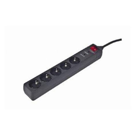 Gembird SPG5-C-15 - surge protector | Output Connector Qty 5 | 4.6 m | Black - 2